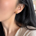 Light Luxury Faux Pearl Stud Earrings With Rhinestone Flower Cluster Round Geometric Vintage Style view 2