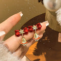Light Luxury Faux Pearl Rhinestone Christmas Tree Snowflake Stud Earrings With Silver Posts view 2