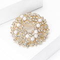Alloy Rhinestone Sunflower Wreath Brooch For Office Suits And Sweaters view 3