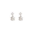 Elegant Snowflake Drop Earrings With Micro Pave Rhinestones Faux Pearl Alloy Silver Needle Earrings view 5