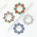 Alloy Rhinestone Floral Wreath Brooch Pin For Women's Clothing Decoration view 4
