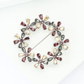Alloy Rhinestone Floral Wreath Brooch Pin For Women's Clothing Decoration view 3