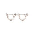 Korean U Shape Zircon Copper Stud Earrings With Silver Posts Minimalist Light Luxury Jewelry view 5