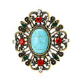 Alloy Pearl Baroque Flower Brooch Pin For Elegant Apparel Decoration view 1