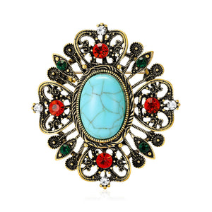 Alloy Pearl Baroque Flower Brooch Pin For Elegant Apparel Decoration