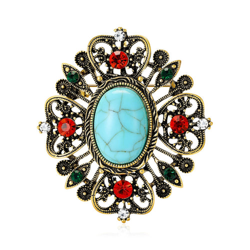 Alloy Pearl Baroque Flower Brooch Pin For Elegant Apparel Decoration