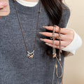 New Chinese Style Wooden Horse Necklace And Ear Cuff Jewelry Set For Women Retro Light Luxury Accessories view 2