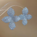 Alloy Rhinestone Flower Stud Earrings With Silver Posts, Minimalist Light Luxury Statement Jewelry view 4