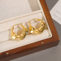 18K Gold Plated Copper V Shape Crinkled Geometric Ear Cuff Earrings For Daily Wear view 1