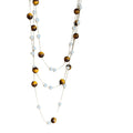 Maillard Style Tiger Eye Beaded Faux Pearl Layered Sweater Necklace For Women view 5