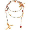 Light Luxury Faux Crystal Beaded Bow Sweater Necklace Vintage Ethnic Style Choker view 5