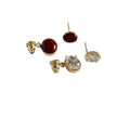 14K Gold Plated Copper Oval Zircon Stud Earrings With Silver Pins, Vintage Light Luxury Jewelry view 5