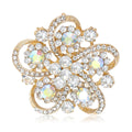 Alloy Rhinestone Hollow Flower Brooch Pin For Suits And Coats view 1