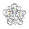 Alloy Rhinestone Hollow Flower Brooch Pin For Suits And Coats view 5