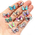 Alloy Enamel Double Drop Butterfly Pendant DIY Necklace Bracelet Jewelry Charm 12x23mm 1g view 1