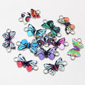 Alloy Enamel Double Drop Butterfly Pendant DIY Necklace Bracelet Jewelry Charm 12x23mm 1g view 2
