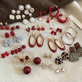 Alloy Geometric Oval Pearl Rhinestone Drip Oil Stud Earrings Jewelry Set For Women view 1