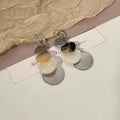 Elegant Tortoise Acrylic Shell Round Disc Layered Tassel Drop Dangle Fashion Jewelry Earrings view 4
