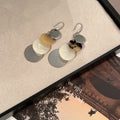 Elegant Tortoise Acrylic Shell Round Disc Layered Tassel Drop Dangle Fashion Jewelry Earrings view 3