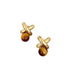 Coffee Brown Resin Letter X Stud Earrings, Light Luxury Retro Maillard Style For Women view 5