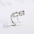 Square Crystal Ear Cuffs in Clear and Green Fashion Jewelry view 4