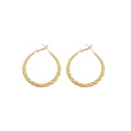 Iron Metal Twisted Texture Round Hoop Earrings For Women Minimalist Everyday Fashion Jewelry view 5