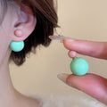 Minimalist Resin Round Irregular Stud Earrings Jewelry Set With Silver Needle Geometric Design view 2