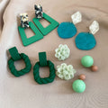 Acrylic Enamel Floral Petal Stud Earrings Jewelry Set With Silver Pins European Light Luxury Design view 4
