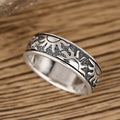 Vintage Greek Sun Mystery Ring For Women, Textured Three Dimensional Antique Style Jewelry view 3