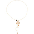 Light Luxury Alloy Rhinestone Cross Pendant Sweater Necklace For Women Retro Geometric Choker view 5