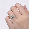Light Luxury New Chinese Style Square Geometric Ring For Women Faux Jade Marble Qipao Accessory view 3