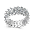 Fashion Marquise Cut Full Pave Geometric Ring For Women Minimalist Light Luxury Jewelry view 3