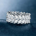 Fashion Marquise Cut Full Pave Geometric Ring For Women Minimalist Light Luxury Jewelry view 5
