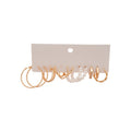 Iron Twisted Geometric Pearl Stud Earrings Jewelry Set, Minimalist Light Luxury Style view 5