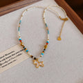New Chinese Style Stone Beaded Horse Pendant Necklace For Women, Light Luxury Ethnic Collarbone Jewelry view 3