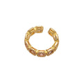 14K Gold Plated Copper Zircon Open Ring For Women Geometric Square Light Luxury Fashion view 5