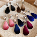 Alloy Gold Velvet Teardrop Drop Earrings For Autumn Winter Minimalist Daily Style view 1