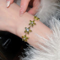 Sparkling Zircon Star And Flower Light Luxury Korean Style Bangle Bracelet view 3
