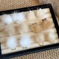 Plush Pom Pom Pearl Drop Earrings With Silver Needle, Geometric Round Fashion OL Style view 1