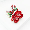 Alloy Enamel Christmas Glove Brooch Pin Holiday Suit Accessory view 3