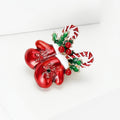 Alloy Enamel Christmas Glove Brooch Pin Holiday Suit Accessory view 2