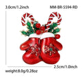 Alloy Enamel Christmas Glove Brooch Pin Holiday Suit Accessory view 5
