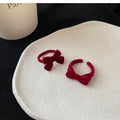 Light Luxury Flocked Bow Open Ring For Women Vintage Elegant Adjustable Index Finger Jewelry view 4