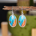 Oval Drop Earrings For Women Ocean Beach Vacation Style With Sticker Texture Niche Jewelry view 2