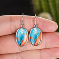 Oval Drop Earrings For Women Ocean Beach Vacation Style With Sticker Texture Niche Jewelry view 3