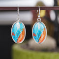 Oval Drop Earrings For Women Ocean Beach Vacation Style With Sticker Texture Niche Jewelry view 5