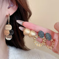 Light Luxury Alloy Rhinestone Bow Flower Tassel Stud Earrings For Women view 4