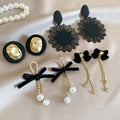 Light Luxury Alloy Rhinestone Bow Flower Tassel Stud Earrings For Women view 1