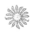 Alloy Rhinestone Pearl Sunflower Brooch Pin For Women Apparel view 5