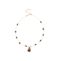 Tiger Eye Beaded Gourd Pendant Necklace Maillard Vintage Light Luxury Clavicle Chain For Women view 5